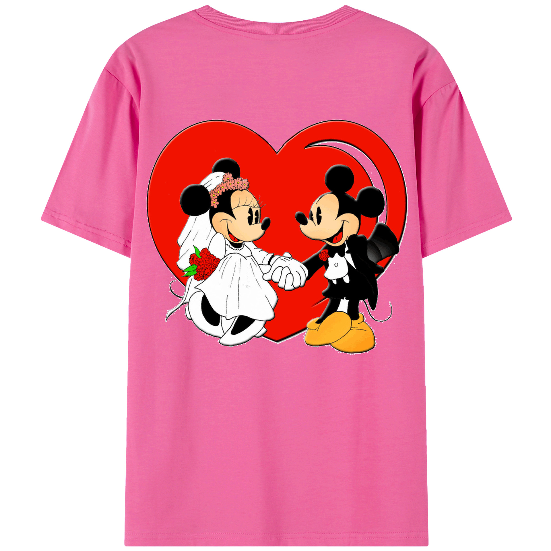 （画像用） ミッキーマウス Mickey Mouse レディース半袖Tシャツ(バックプリント)